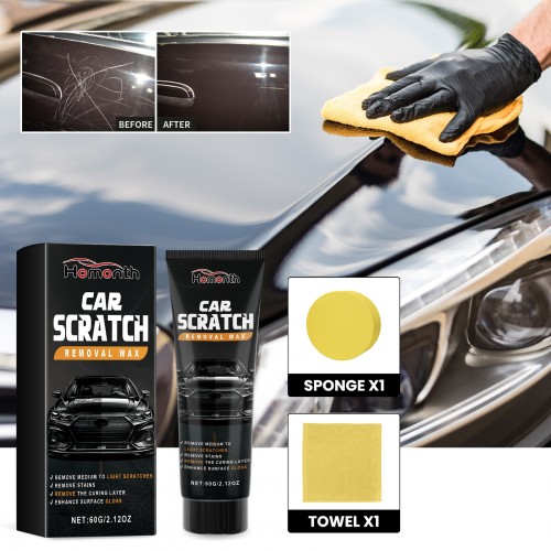 Homonth Car Scratch & Gloss Restoration Wax: Quick-Fix, Protective Shine for All Paint Colors 60g